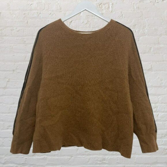 Victoria’s Secret Camel Tan Oversized Cashmere Sweater Size M Cozy Soft Relaxed - Picture 4 of 16